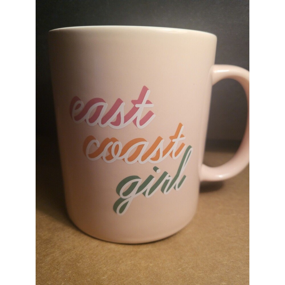 Room Essentials Coffee Tea Mug "East Coast Girls" Pink
